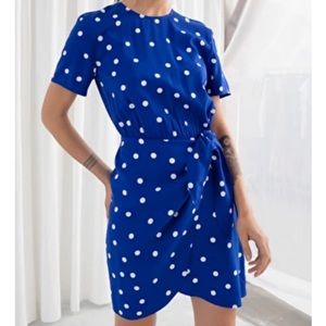 & Other Stories Polka Dot Wrap Mini Dress